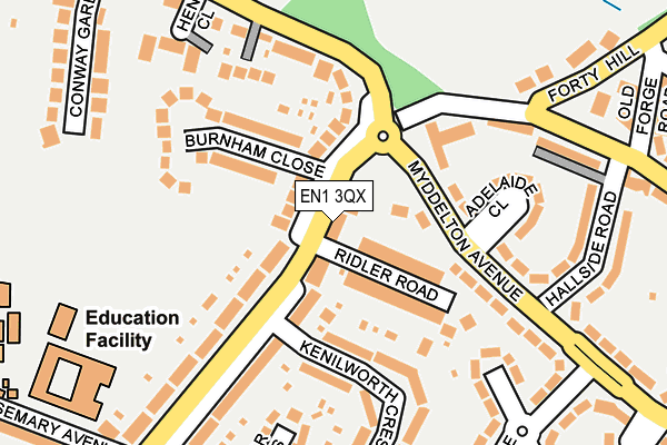 EN1 3QX map - OS OpenMap – Local (Ordnance Survey)