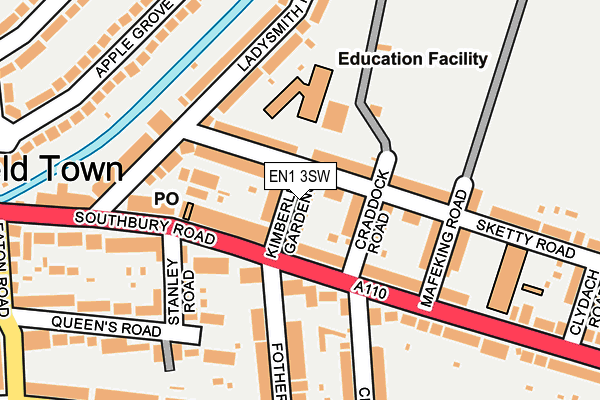 EN1 3SW map - OS OpenMap – Local (Ordnance Survey)