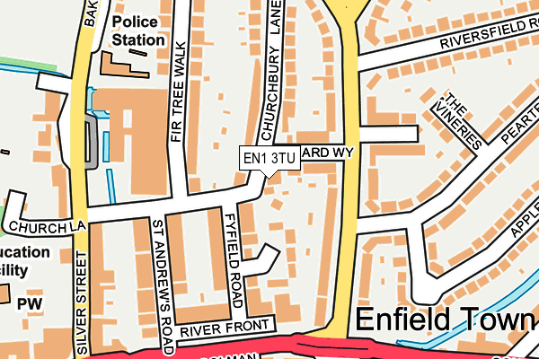 EN1 3TU map - OS OpenMap – Local (Ordnance Survey)
