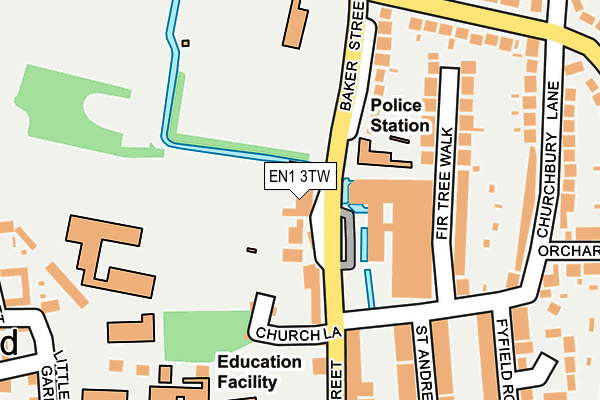 EN1 3TW map - OS OpenMap – Local (Ordnance Survey)