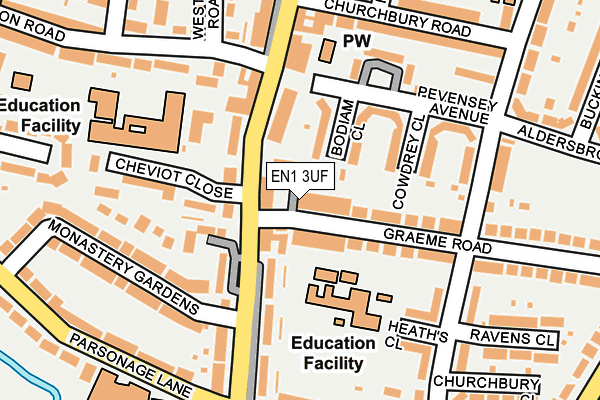 EN1 3UF map - OS OpenMap – Local (Ordnance Survey)
