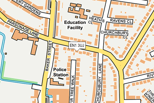 EN1 3UJ map - OS OpenMap – Local (Ordnance Survey)