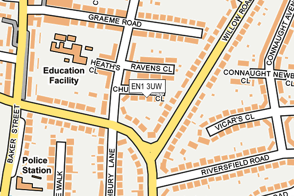 EN1 3UW map - OS OpenMap – Local (Ordnance Survey)