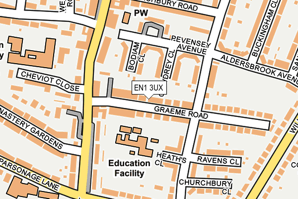 EN1 3UX map - OS OpenMap – Local (Ordnance Survey)