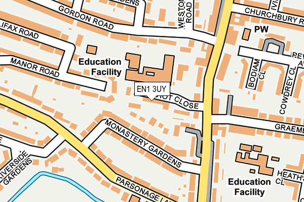 EN1 3UY map - OS OpenMap – Local (Ordnance Survey)