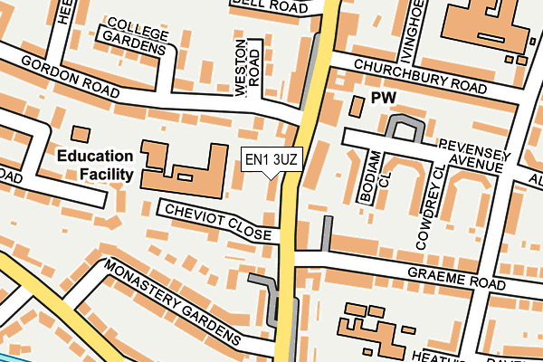EN1 3UZ map - OS OpenMap – Local (Ordnance Survey)