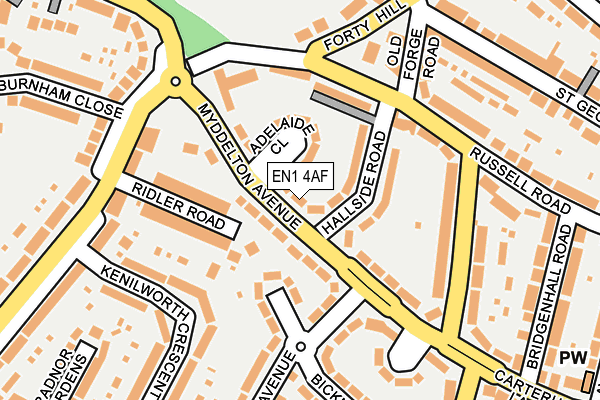 EN1 4AF map - OS OpenMap – Local (Ordnance Survey)