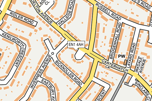 EN1 4AH map - OS OpenMap – Local (Ordnance Survey)