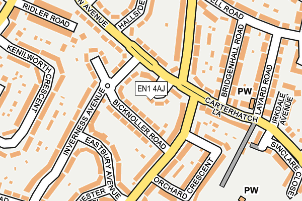 EN1 4AJ map - OS OpenMap – Local (Ordnance Survey)