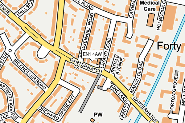 EN1 4AW map - OS OpenMap – Local (Ordnance Survey)