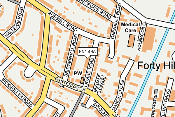EN1 4BA map - OS OpenMap – Local (Ordnance Survey)