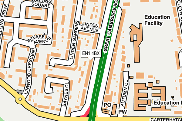 EN1 4BX map - OS OpenMap – Local (Ordnance Survey)