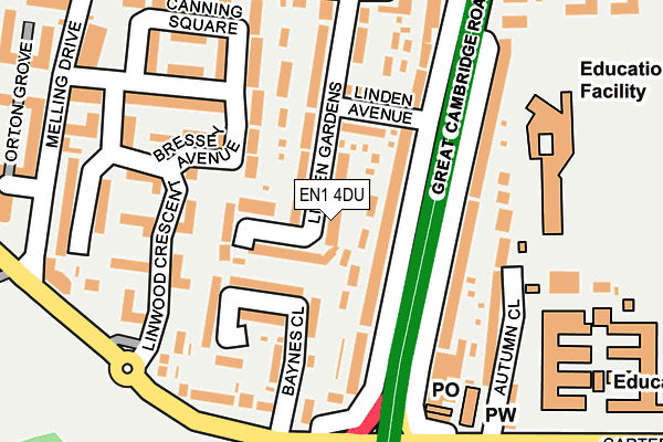 EN1 4DU map - OS OpenMap – Local (Ordnance Survey)