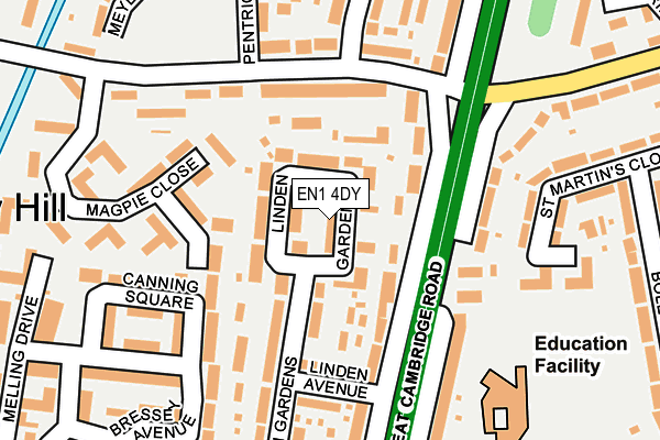 EN1 4DY map - OS OpenMap – Local (Ordnance Survey)