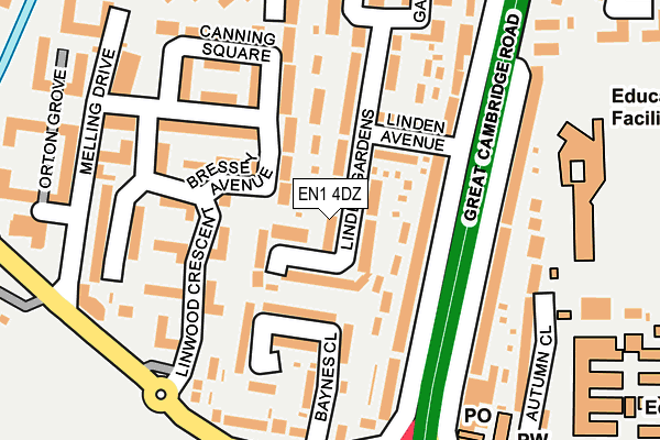 EN1 4DZ map - OS OpenMap – Local (Ordnance Survey)