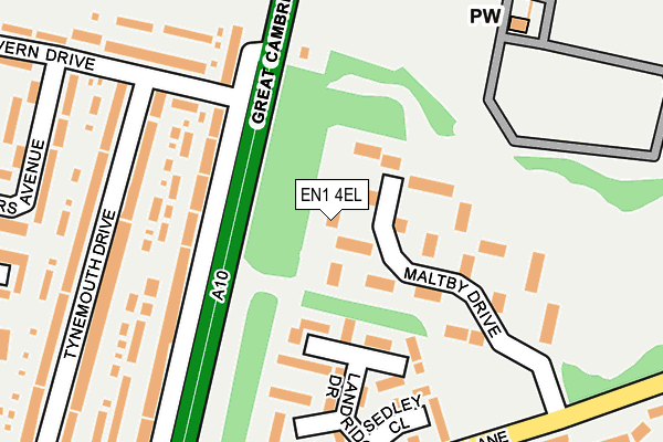 EN1 4EL map - OS OpenMap – Local (Ordnance Survey)