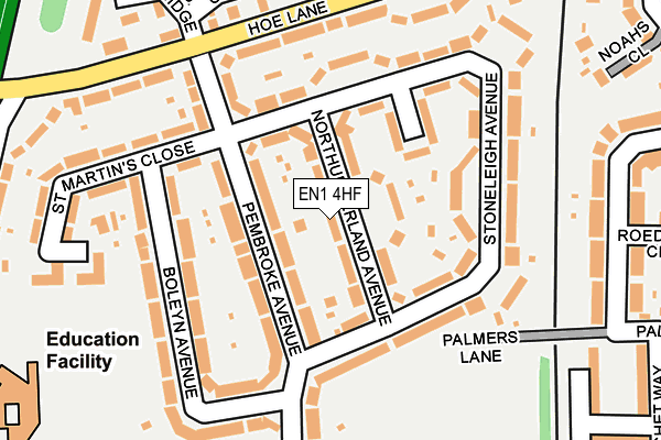 EN1 4HF map - OS OpenMap – Local (Ordnance Survey)