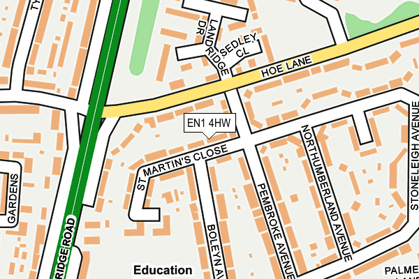 EN1 4HW map - OS OpenMap – Local (Ordnance Survey)