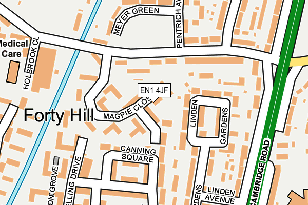EN1 4JF map - OS OpenMap – Local (Ordnance Survey)