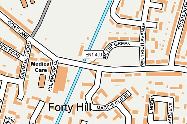 EN1 4JJ map - OS OpenMap – Local (Ordnance Survey)