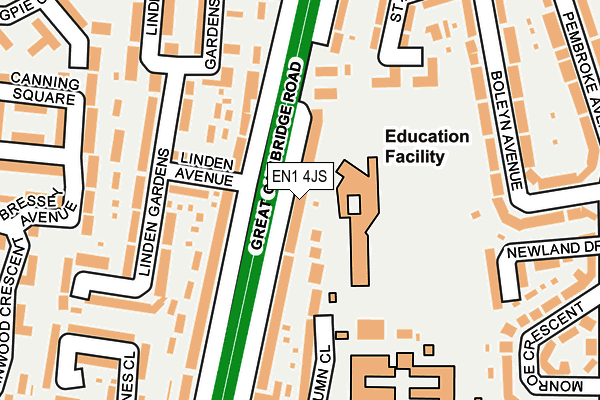 EN1 4JS map - OS OpenMap – Local (Ordnance Survey)