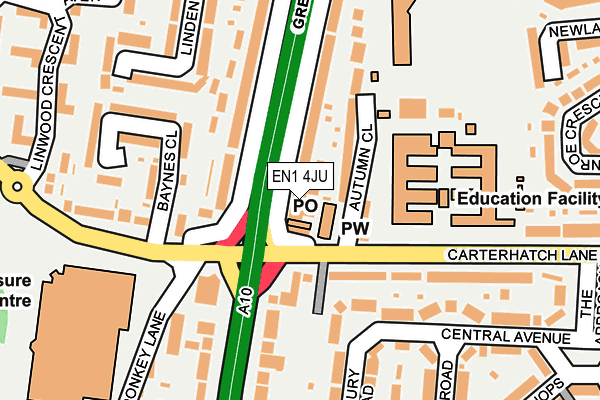 EN1 4JU map - OS OpenMap – Local (Ordnance Survey)