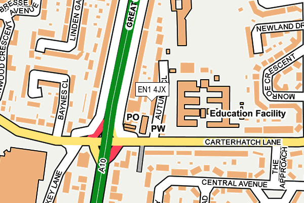 EN1 4JX map - OS OpenMap – Local (Ordnance Survey)