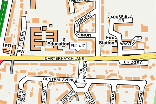 EN1 4JZ map - OS OpenMap – Local (Ordnance Survey)