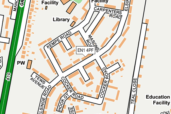 EN1 4PF map - OS OpenMap – Local (Ordnance Survey)