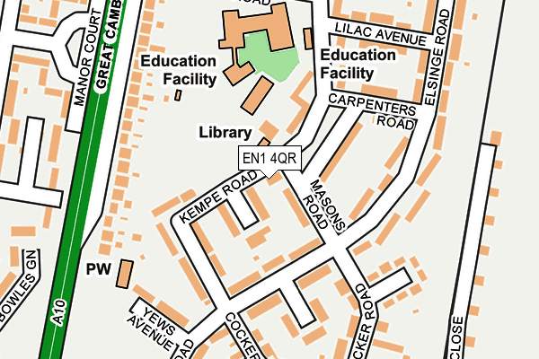 EN1 4QR map - OS OpenMap – Local (Ordnance Survey)