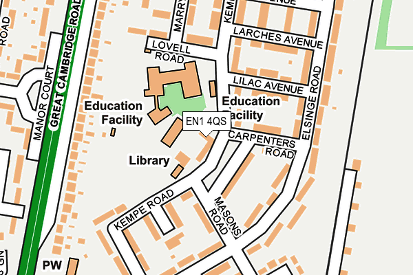 EN1 4QS map - OS OpenMap – Local (Ordnance Survey)