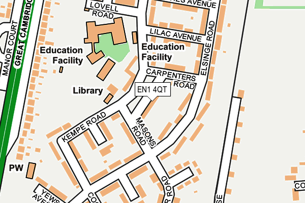 EN1 4QT map - OS OpenMap – Local (Ordnance Survey)
