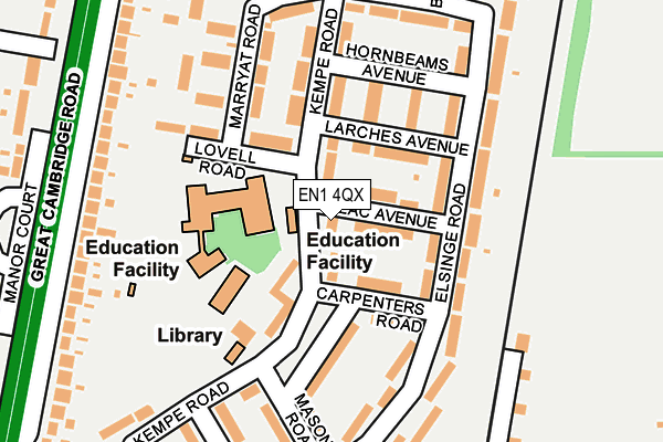EN1 4QX map - OS OpenMap – Local (Ordnance Survey)