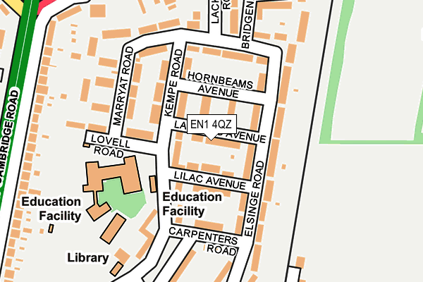 EN1 4QZ map - OS OpenMap – Local (Ordnance Survey)