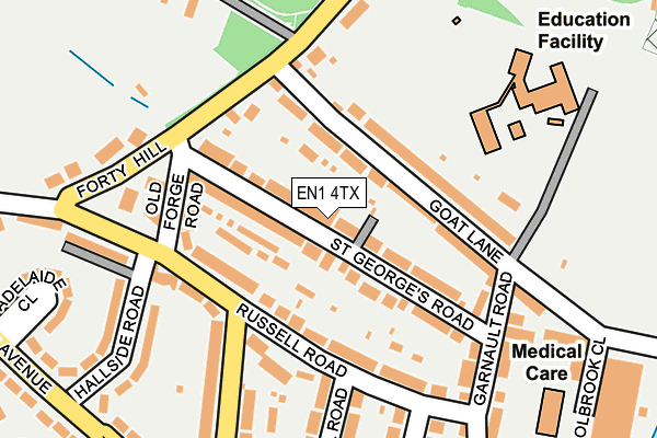 EN1 4TX map - OS OpenMap – Local (Ordnance Survey)