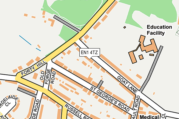 EN1 4TZ map - OS OpenMap – Local (Ordnance Survey)