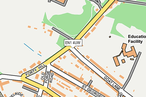 EN1 4UW map - OS OpenMap – Local (Ordnance Survey)