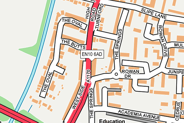 EN10 6AD map - OS OpenMap – Local (Ordnance Survey)