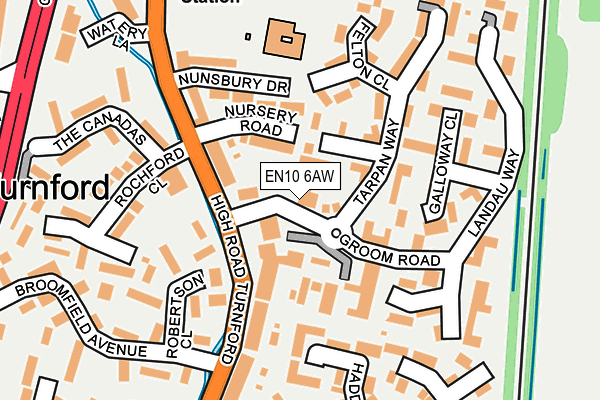 EN10 6AW map - OS OpenMap – Local (Ordnance Survey)