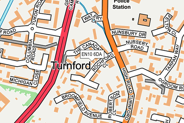 EN10 6DA map - OS OpenMap – Local (Ordnance Survey)