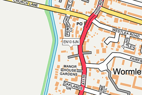 EN10 6JN map - OS OpenMap – Local (Ordnance Survey)