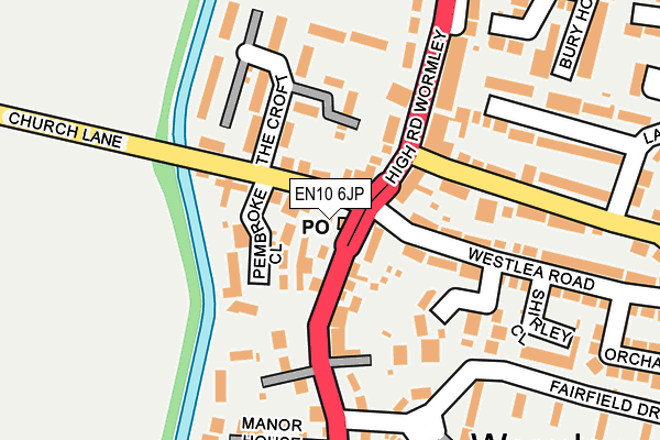 EN10 6JP map - OS OpenMap – Local (Ordnance Survey)