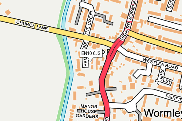 EN10 6JS map - OS OpenMap – Local (Ordnance Survey)