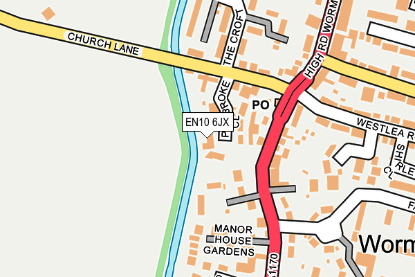 EN10 6JX map - OS OpenMap – Local (Ordnance Survey)