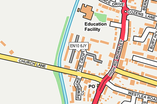 EN10 6JY map - OS OpenMap – Local (Ordnance Survey)