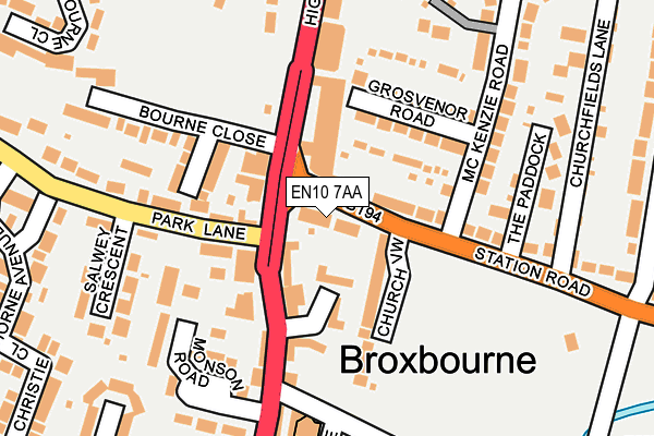 EN10 7AA map - OS OpenMap – Local (Ordnance Survey)