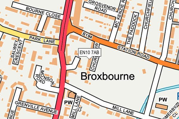 EN10 7AB map - OS OpenMap – Local (Ordnance Survey)