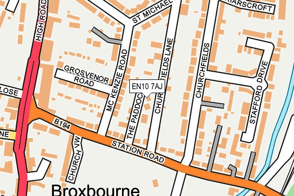 EN10 7AJ map - OS OpenMap – Local (Ordnance Survey)