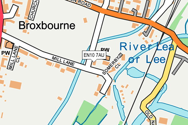 EN10 7AU map - OS OpenMap – Local (Ordnance Survey)