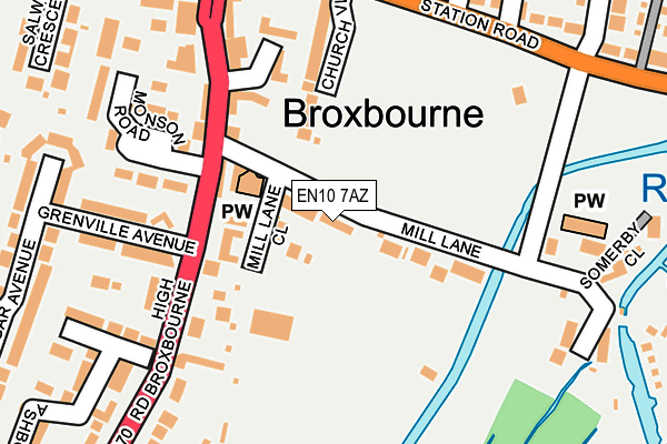 EN10 7AZ map - OS OpenMap – Local (Ordnance Survey)